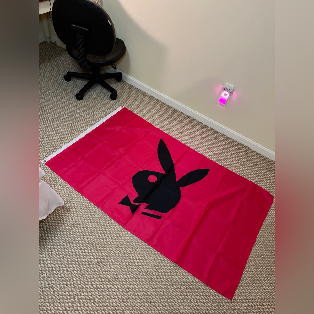 hot pink y2k playboy tapestry